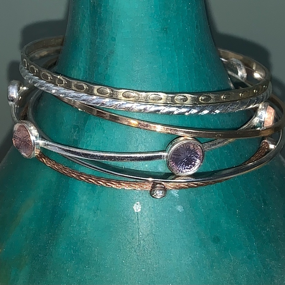 Silver and Gold Tone Bangle Set